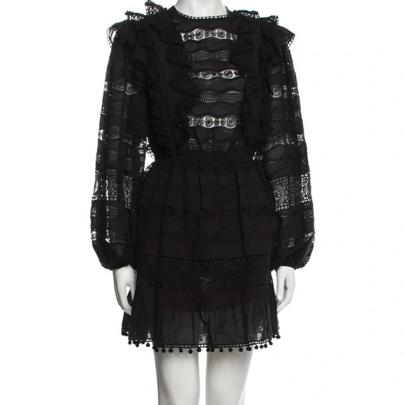 Ulla Johnson Jolie Black Lace Long Sleeve Dress SZ 4 - Picture 6 of 14